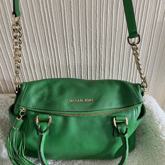 Michael Kors green real leather medium cross body bag - Picture 8 of 9